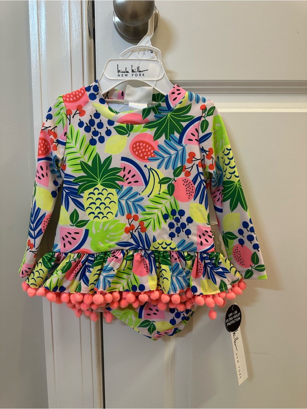 nicole miller 2 piece fruit swimsuit 12m